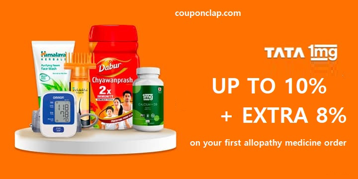 Tata 1mg Coupon Code: Up to 10% Off + Extra 8% NeuCoins on Medicines