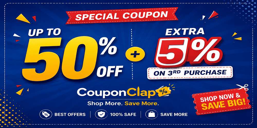 Special Coupon: Up to 50% OFF + Extra 5% on 3rd Purchase | CouponClap