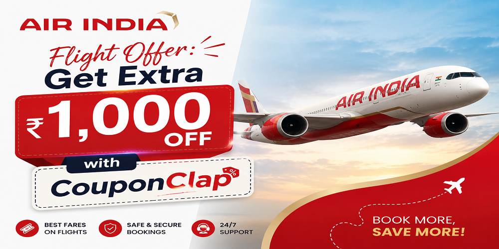 CouponClap: Get Extra ₹1,000 OFF Flight Tickets 