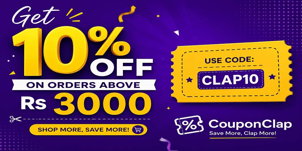 Get 10% OFF on Orders Above Rs 3000 | CouponClap