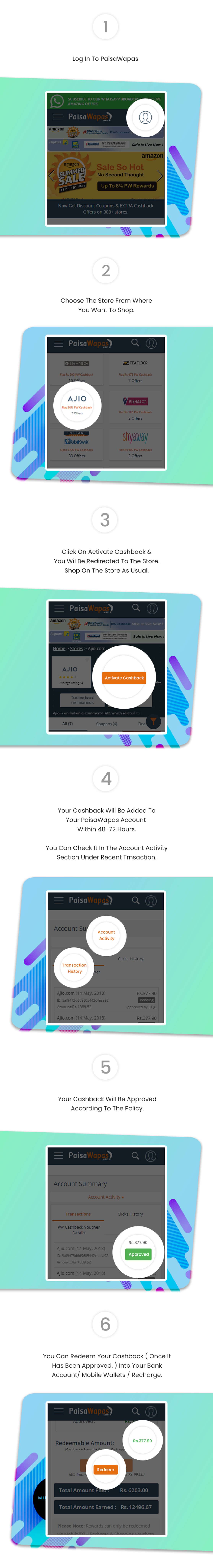 Detailed Cashback Steps